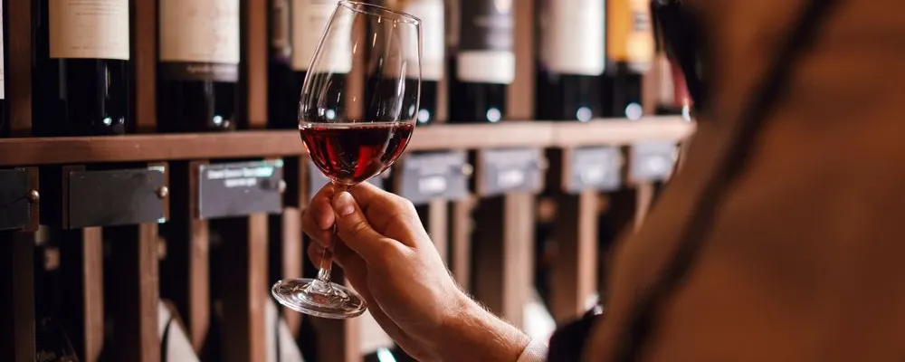 Dégustation vin rouge, cave à vin