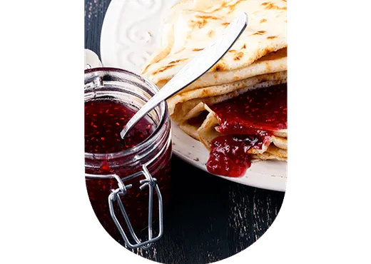 Crêpe confiture et pétillant l U'wine