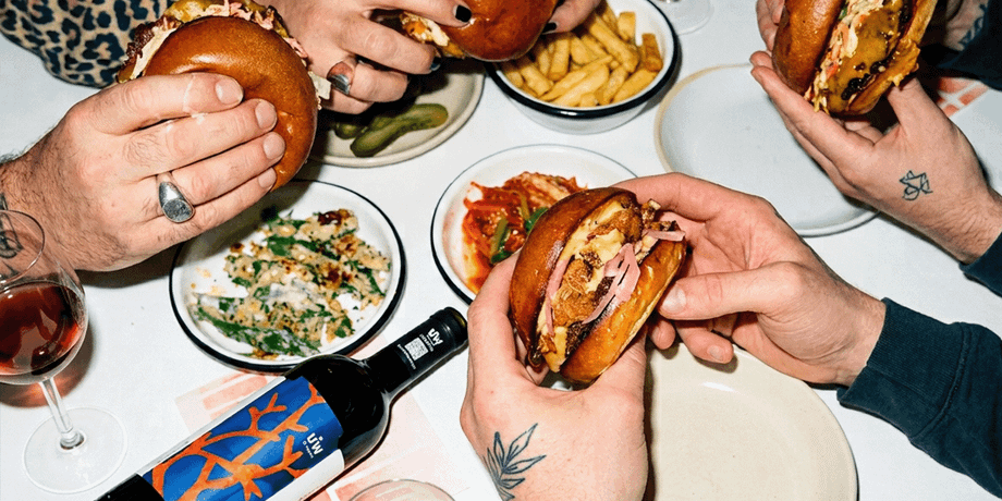 wine with burger